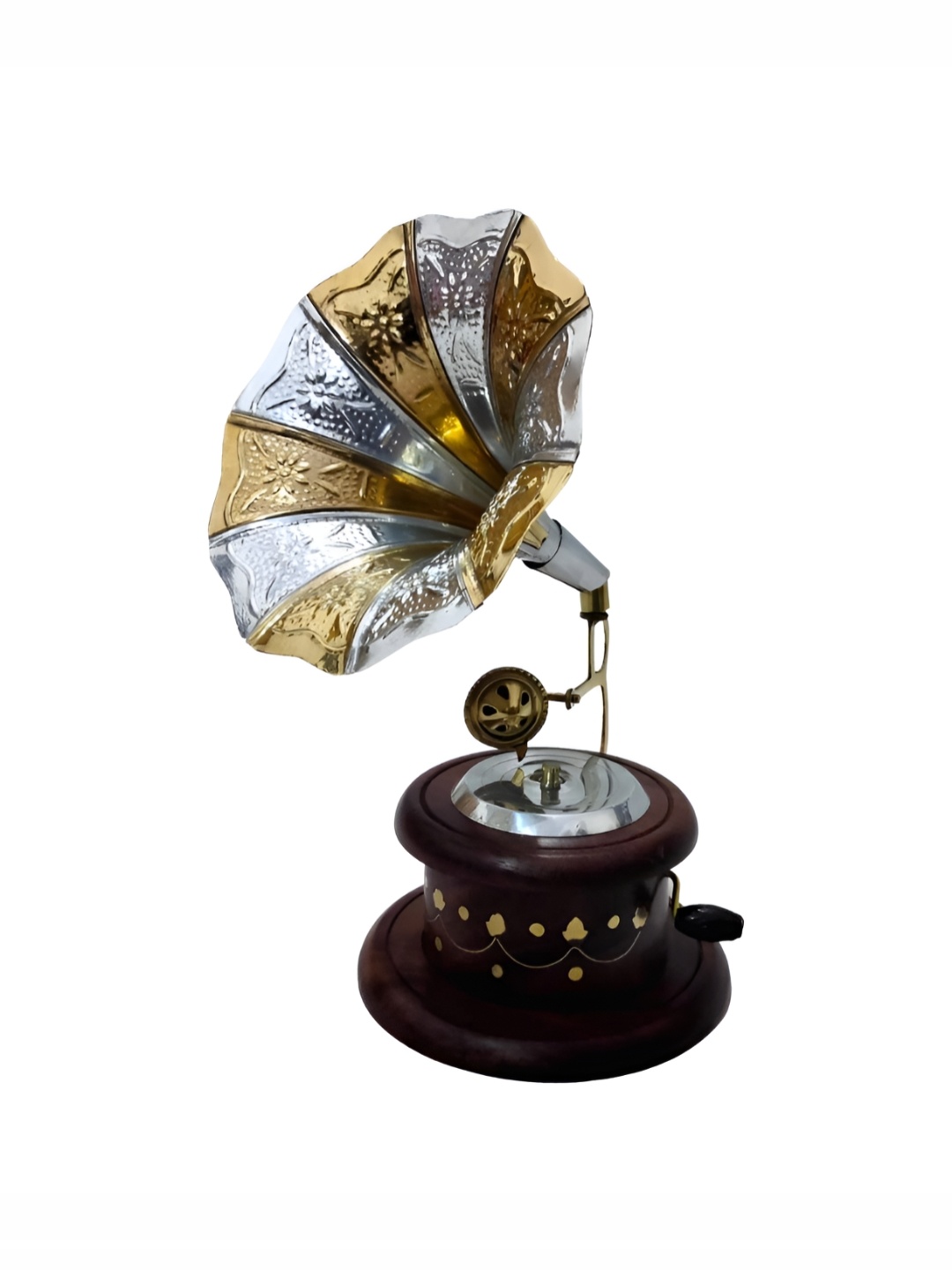 

SANKALAN CREATIONS Gold & Silver-Toned Textured Music Canon Brass Showpiece