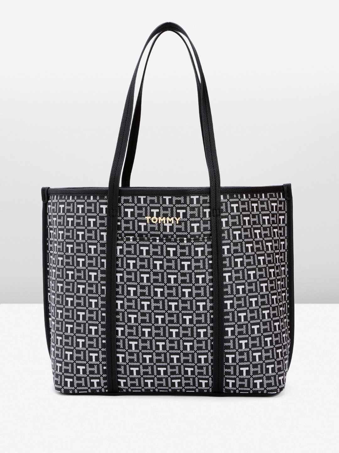 

Tommy Hilfiger Brand Logo Printed Shoulder Bag, Black