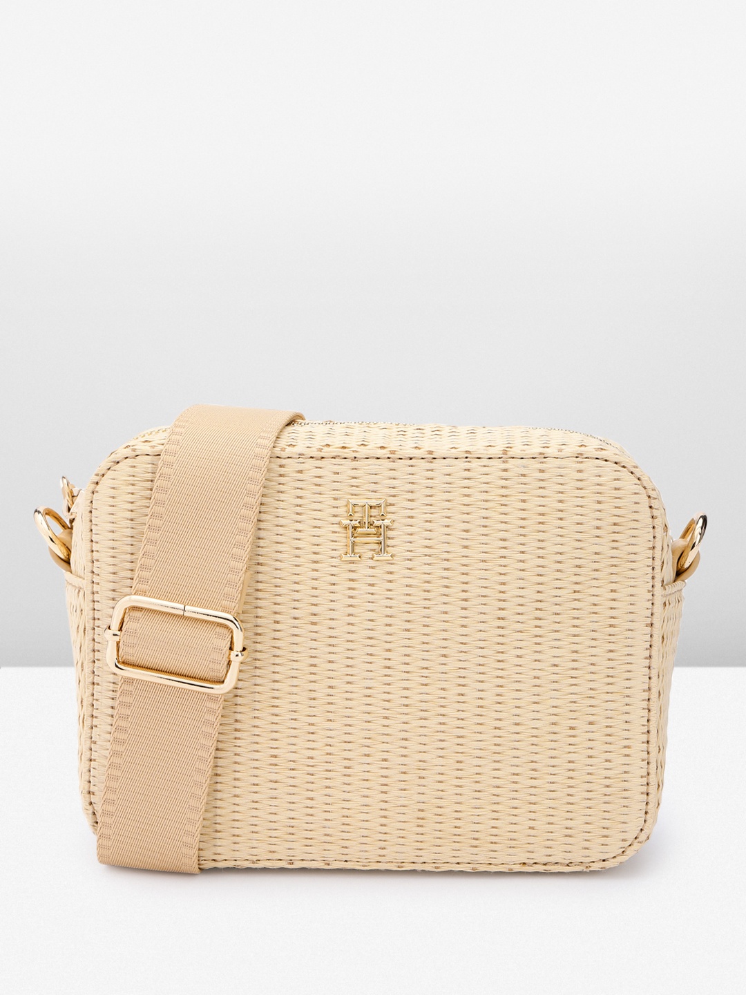 

Tommy Hilfiger Women Self Design Sling Bag, Beige