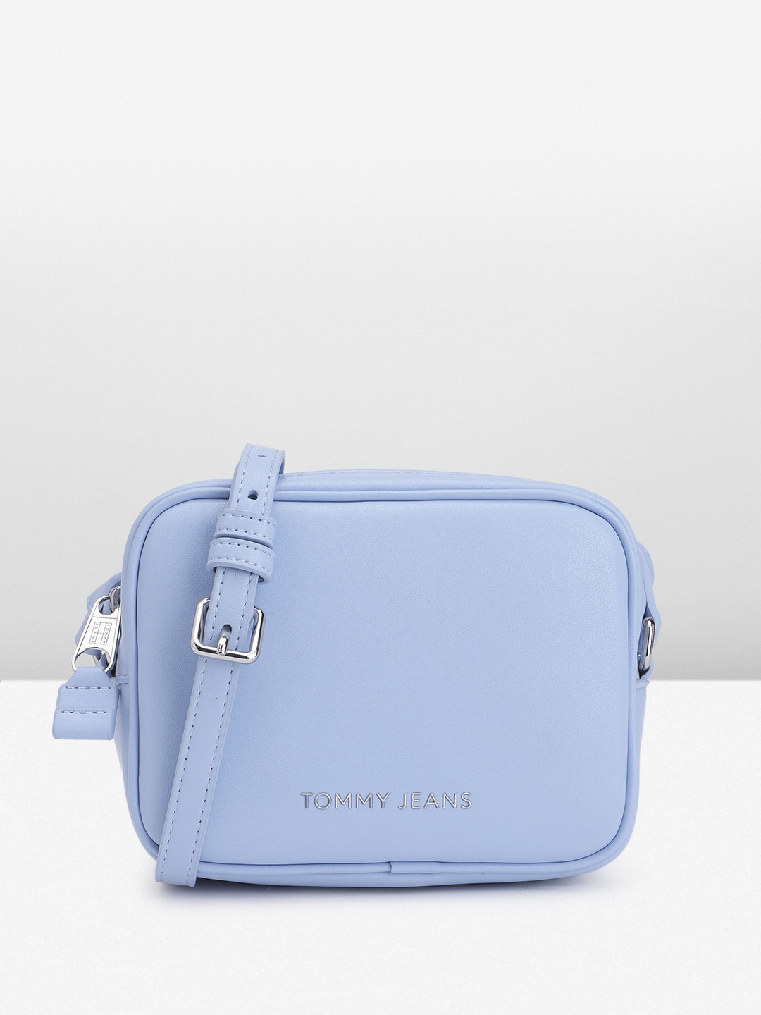 

Tommy Hilfiger Solid PU Structured Sling Bag, Blue