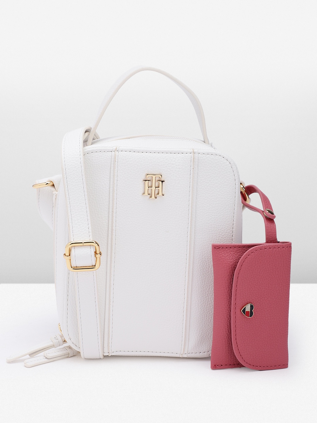 

Tommy Hilfiger Structured Crossbody Sling Bag with Pouch, White