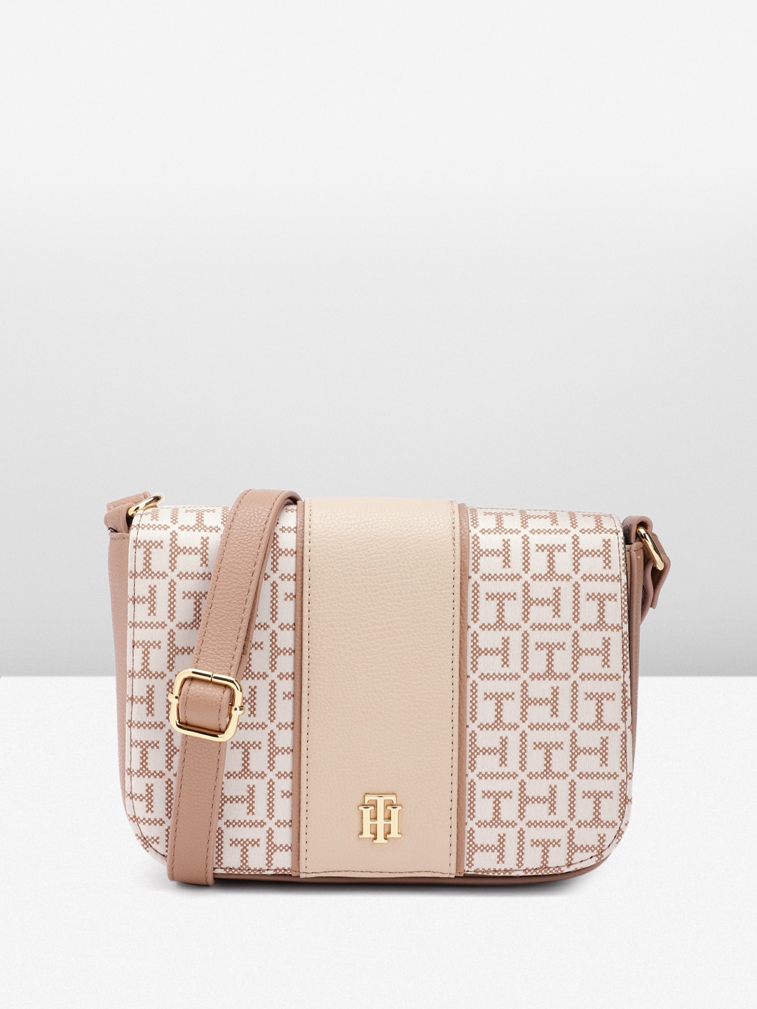 

Tommy Hilfiger Structured Sling Bag, Beige