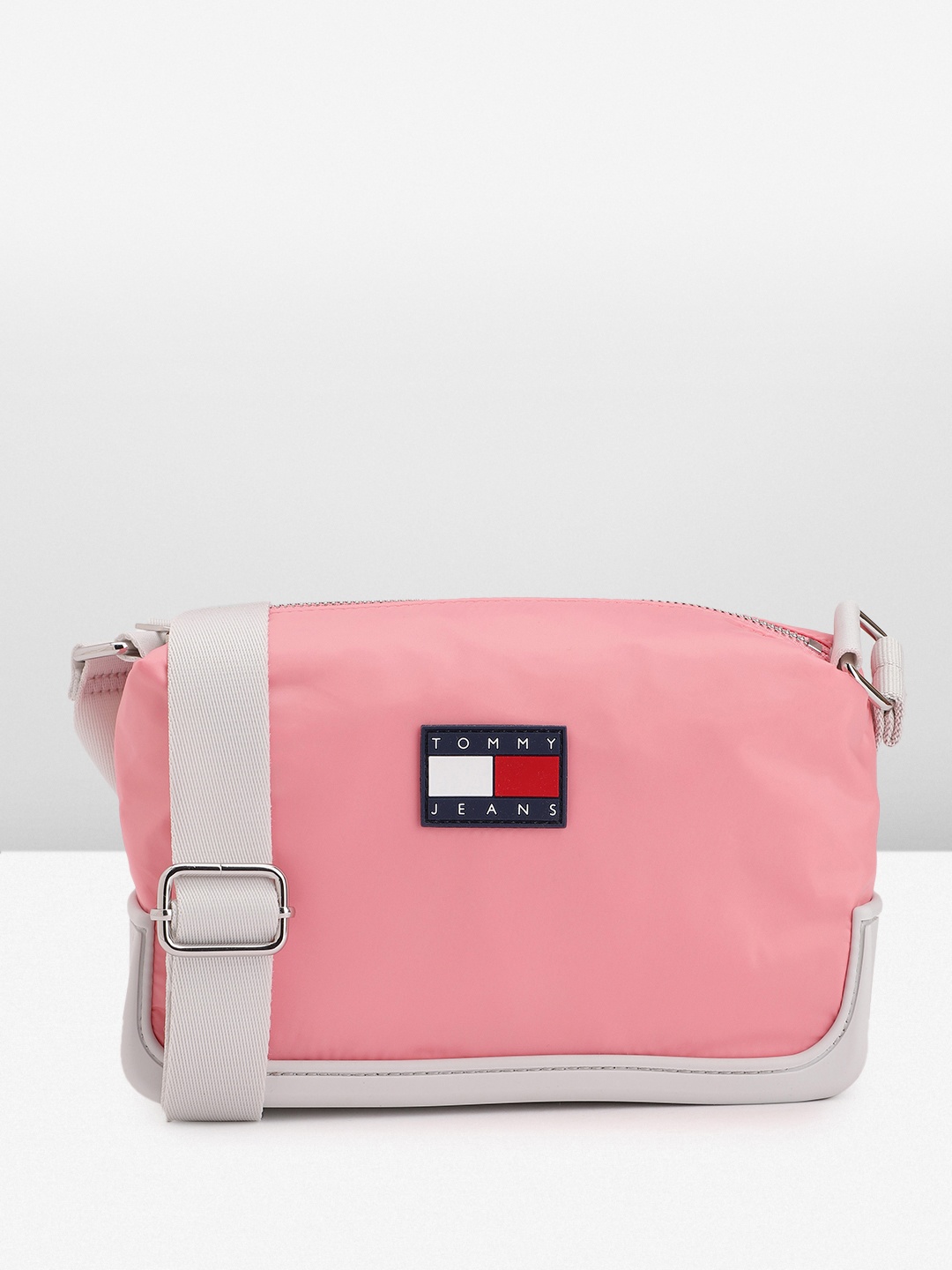 

Tommy Hilfiger Colourblocked Structured Sling Bag, Pink