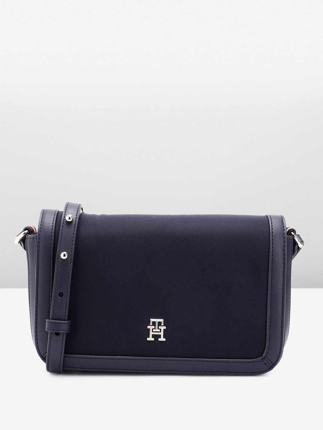 

Tommy Hilfiger Solid Structured Sling Bag, Navy blue
