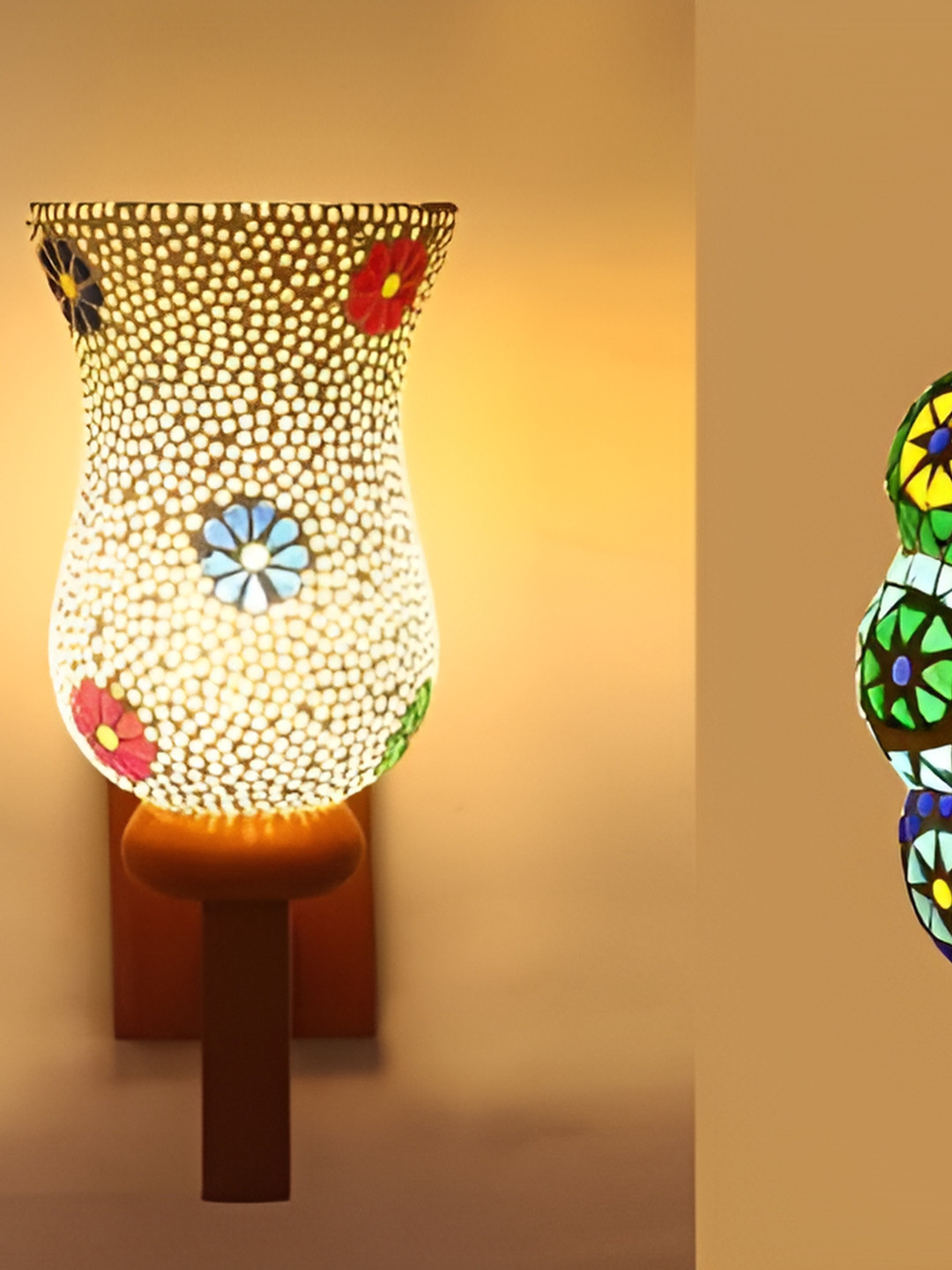 

Afast White & Red 3 Pieces Textured Contemporary Glass Wall Lamps