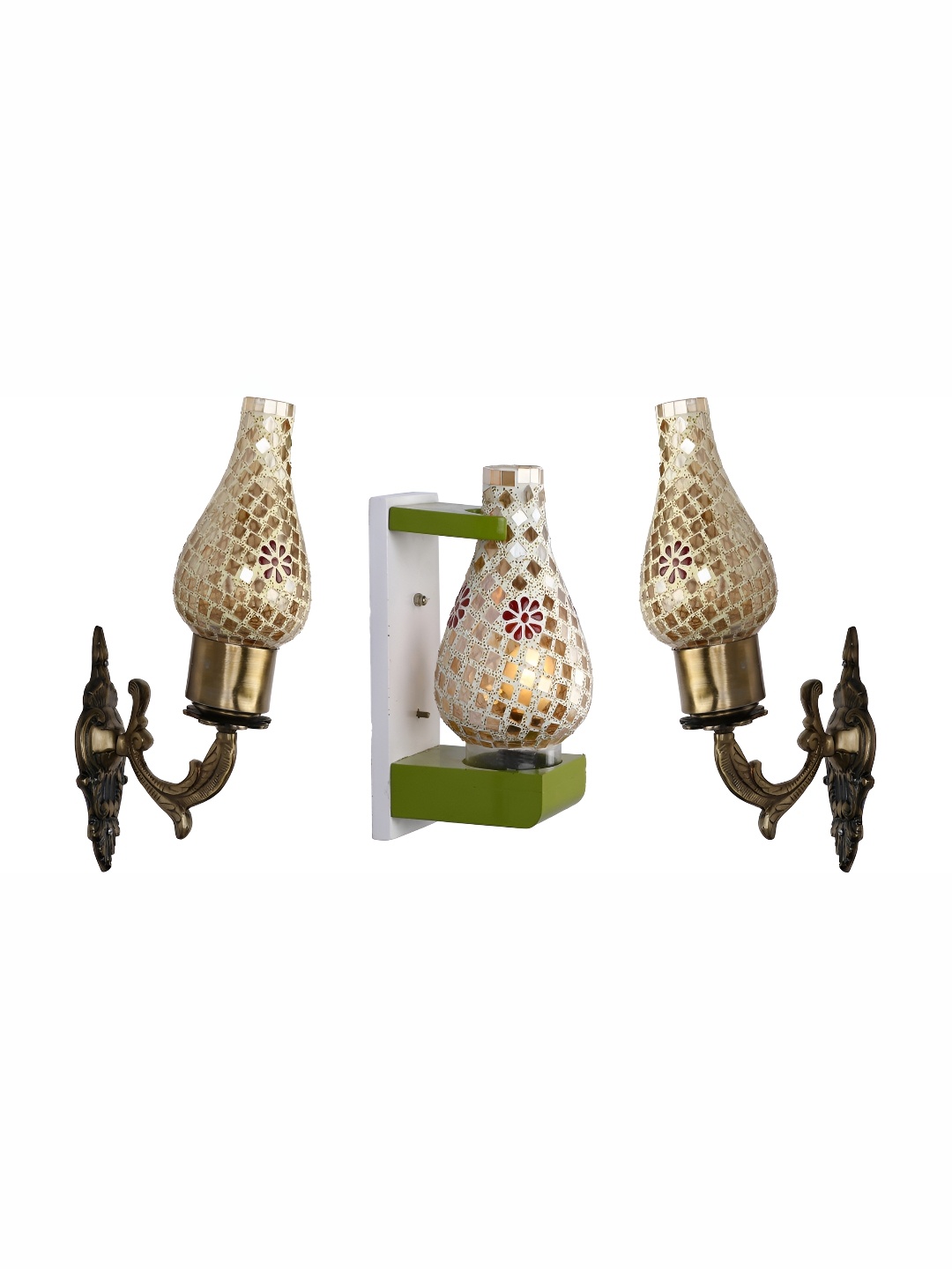 

Afast White & Red 3 Pieces Textured Glass Contemporary Wall lamps