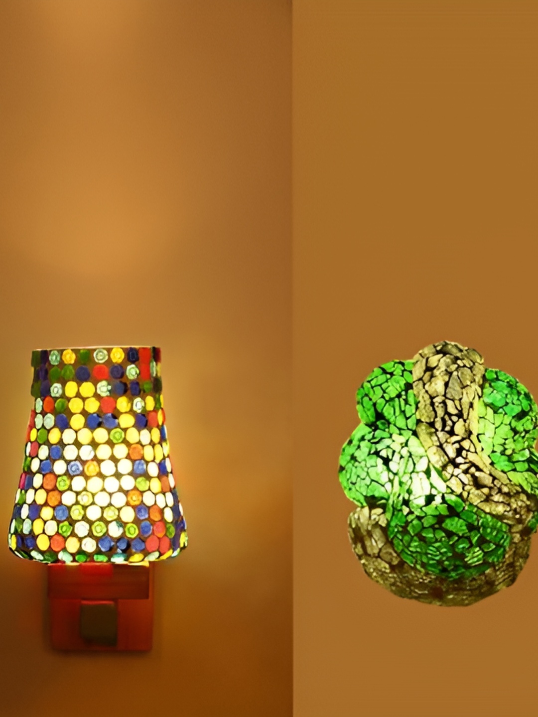 

Afast White & Green 3 Pieces Textured Contemporary Glass Wall Lamps