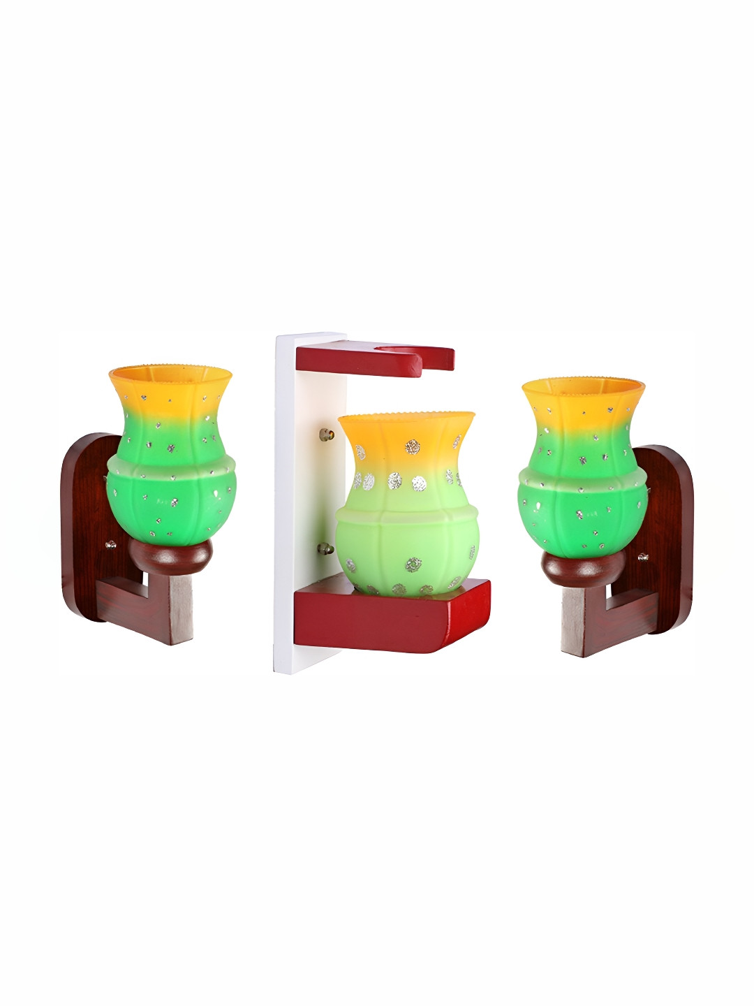 

Afast Green & Orange 3 Pieces Textured Glass Contemporary Wall lamps