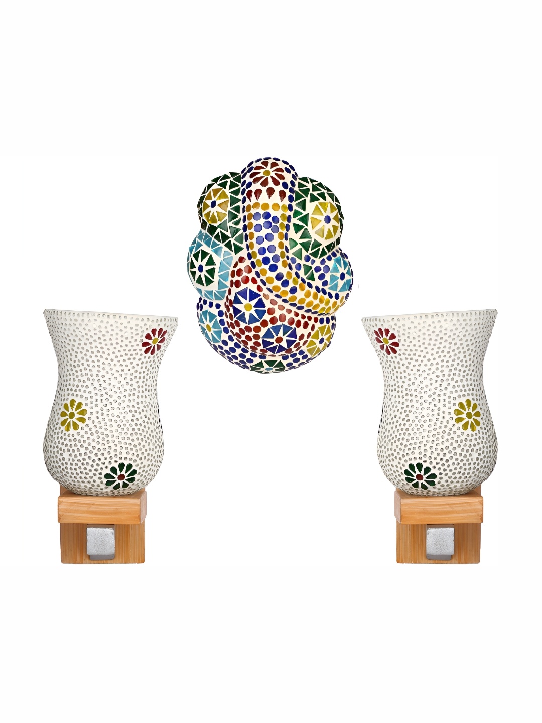 

Afast White & Yellow 3 Pieces Glass Wall Lamp