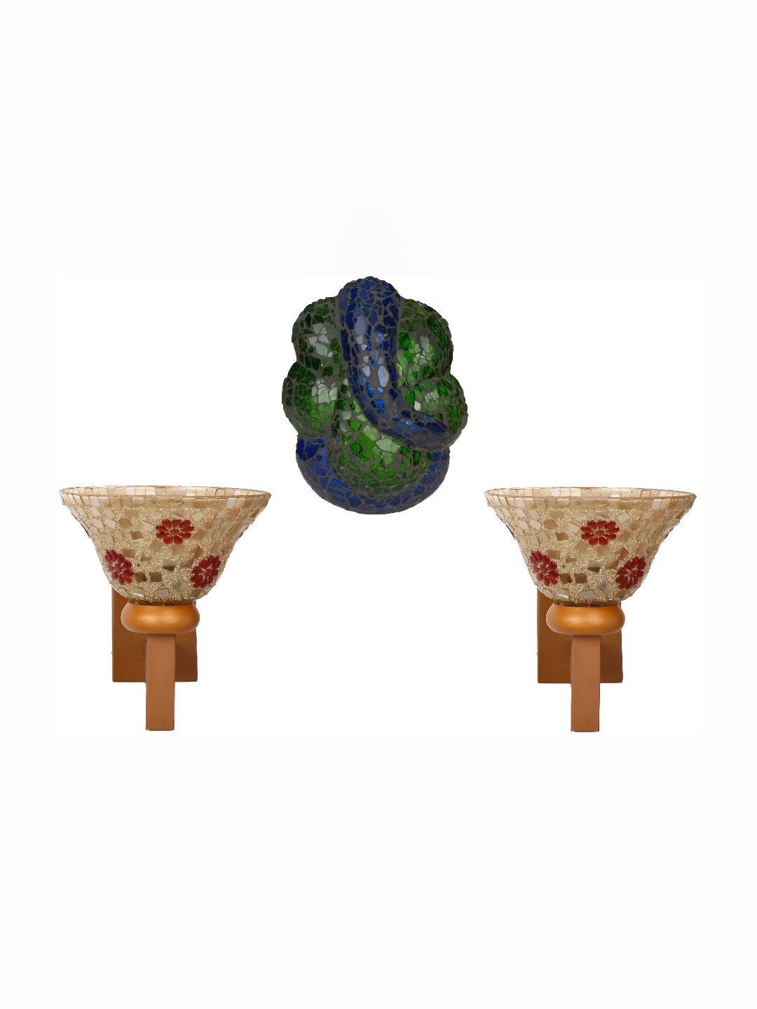 

Afast Green and Red 3 Pieces Glass Wall Lamps