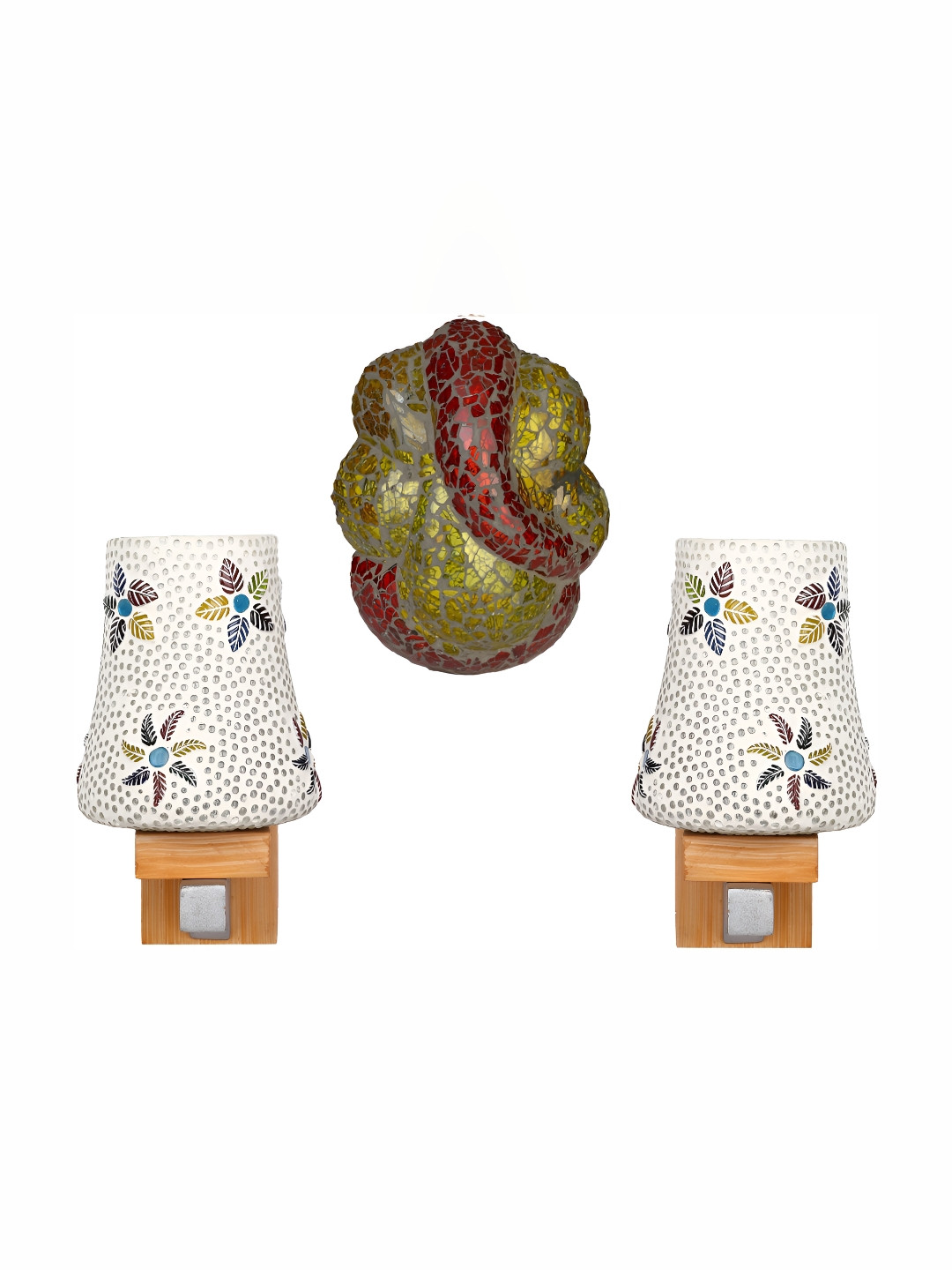 

Afast White & Green 2 Pieces Textured Glass Contemporary Wall Lamps