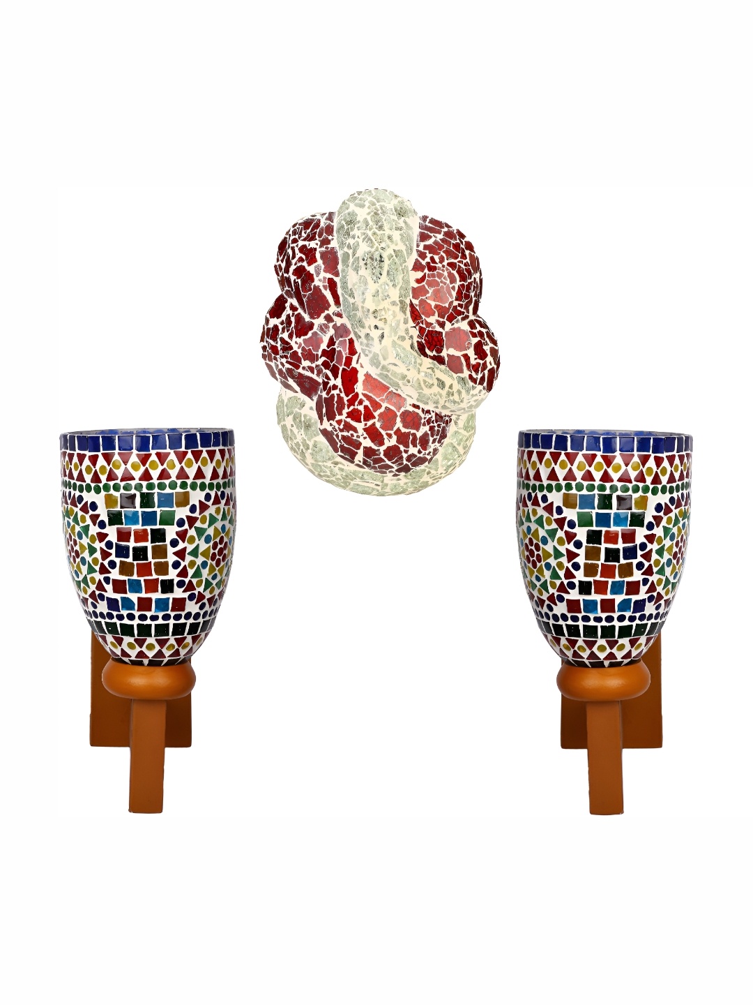 

Afast Red and White 3 Pieces Glass Wall Lamps