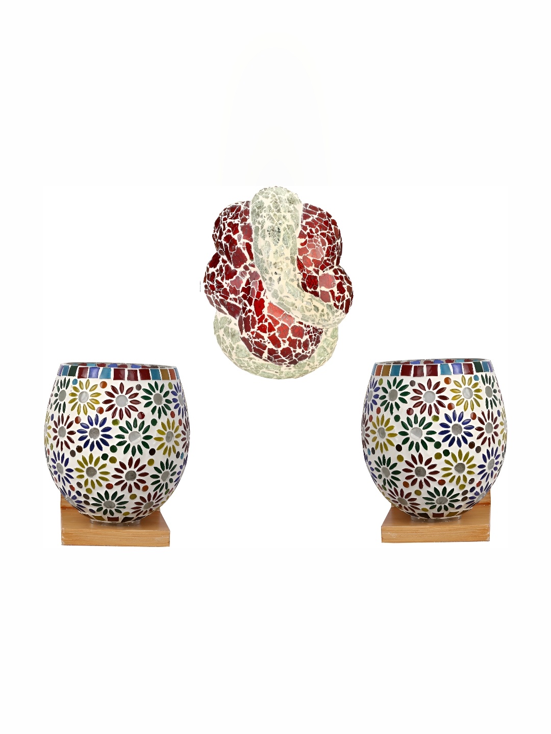 

Afast Red and Green 3 Pieces Glass Wall Lamp