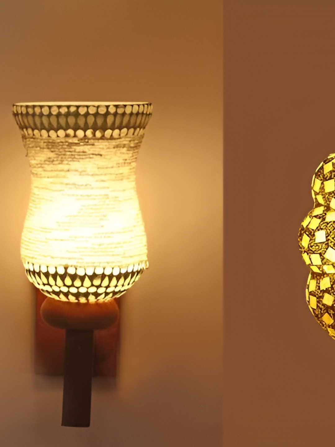 

Afast White & Red 3 Pieces Bell Shaped Glass Wall Lamps