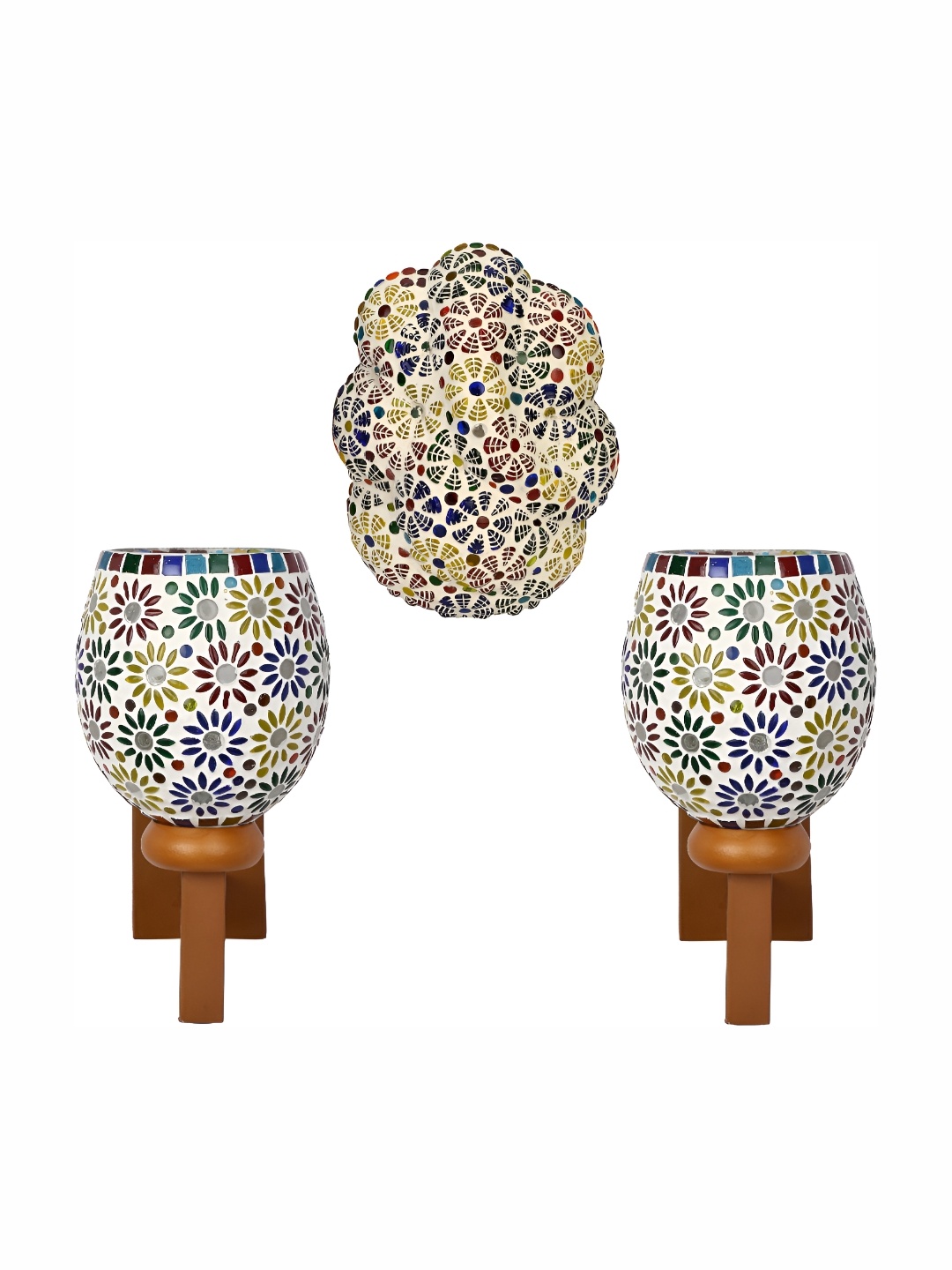 

Afast White & Green Abstract Shaped Glass Wall Lamp