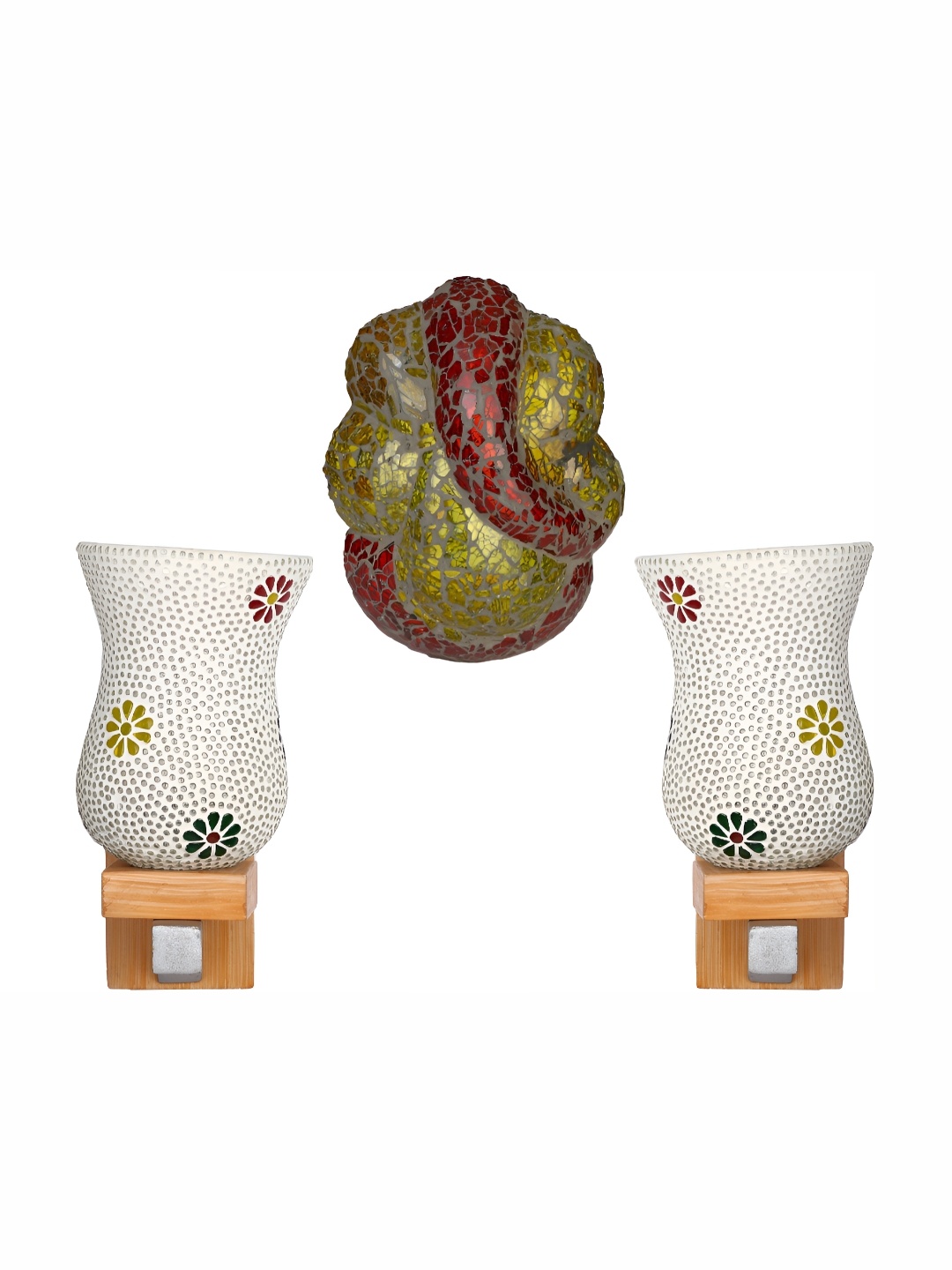 

Afast White & Red 3 Pieces Textured Glass Contemporary Wall lamps