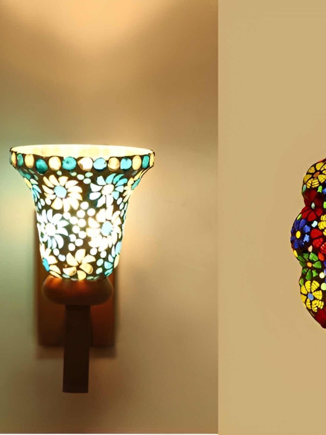 

Afast White & Green 2 Pieces Textured Glass Contemporary Wall Lamps