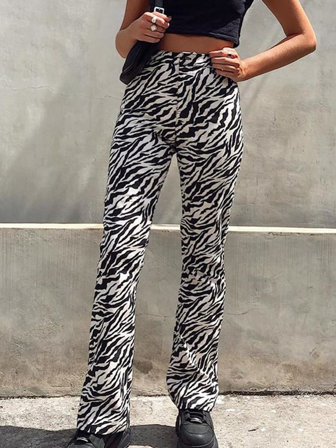

Stylecast X KPOP Women Animal Printed Original Parallel Trousers, Black