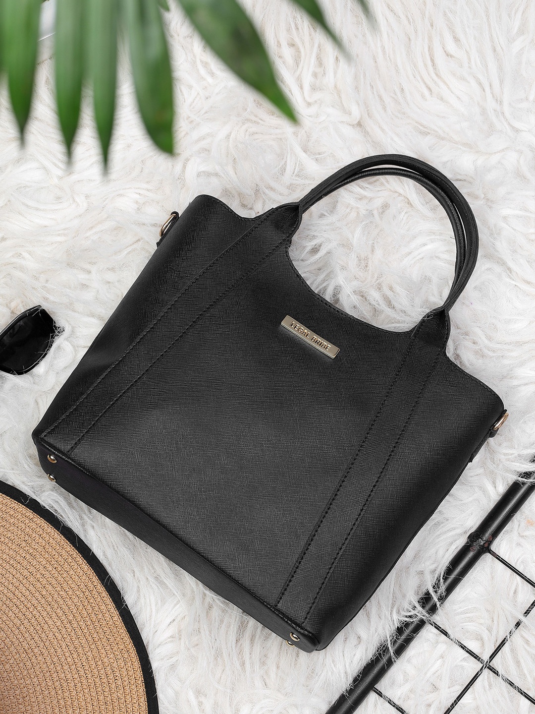 

LEGAL BRIBE Structured Handheld Bag, Black