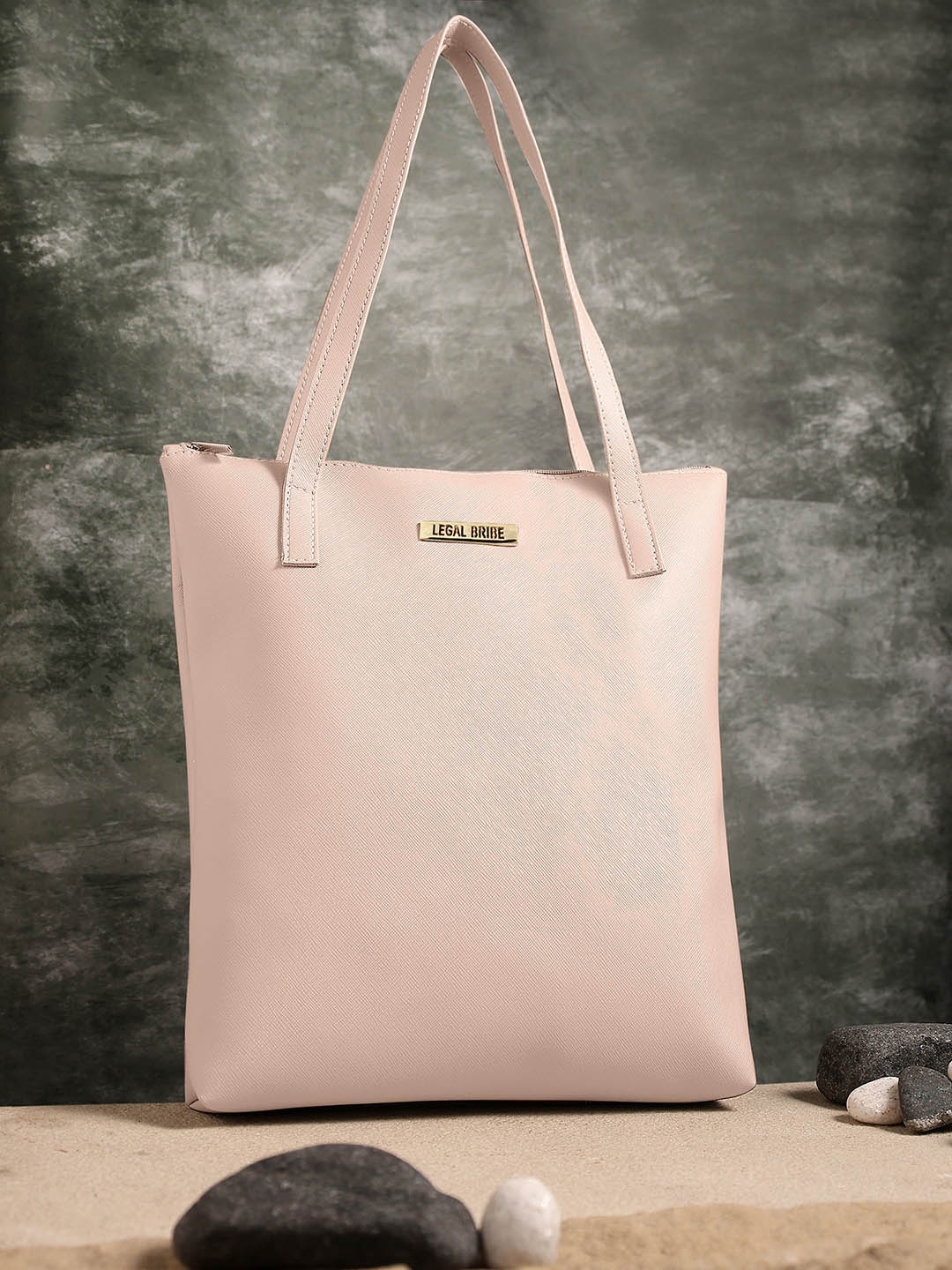 

LEGAL BRIBE Structured Shoulder Bag, Beige