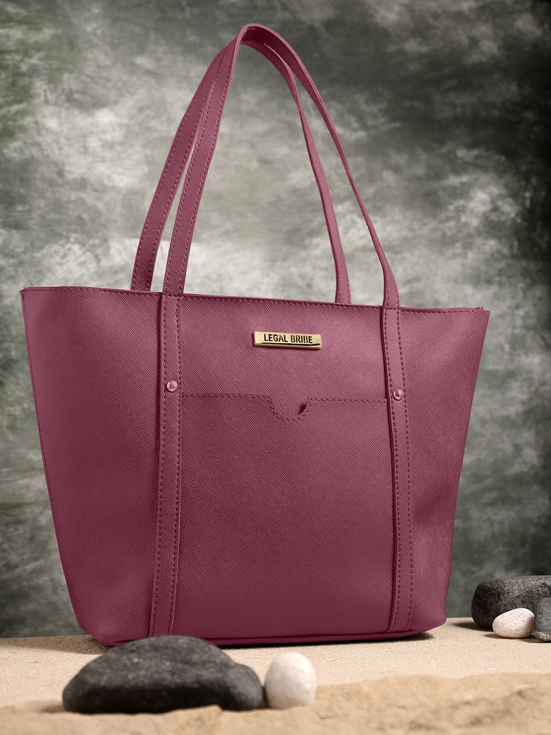 

LEGAL BRIBE Structured Tote Bag, Maroon