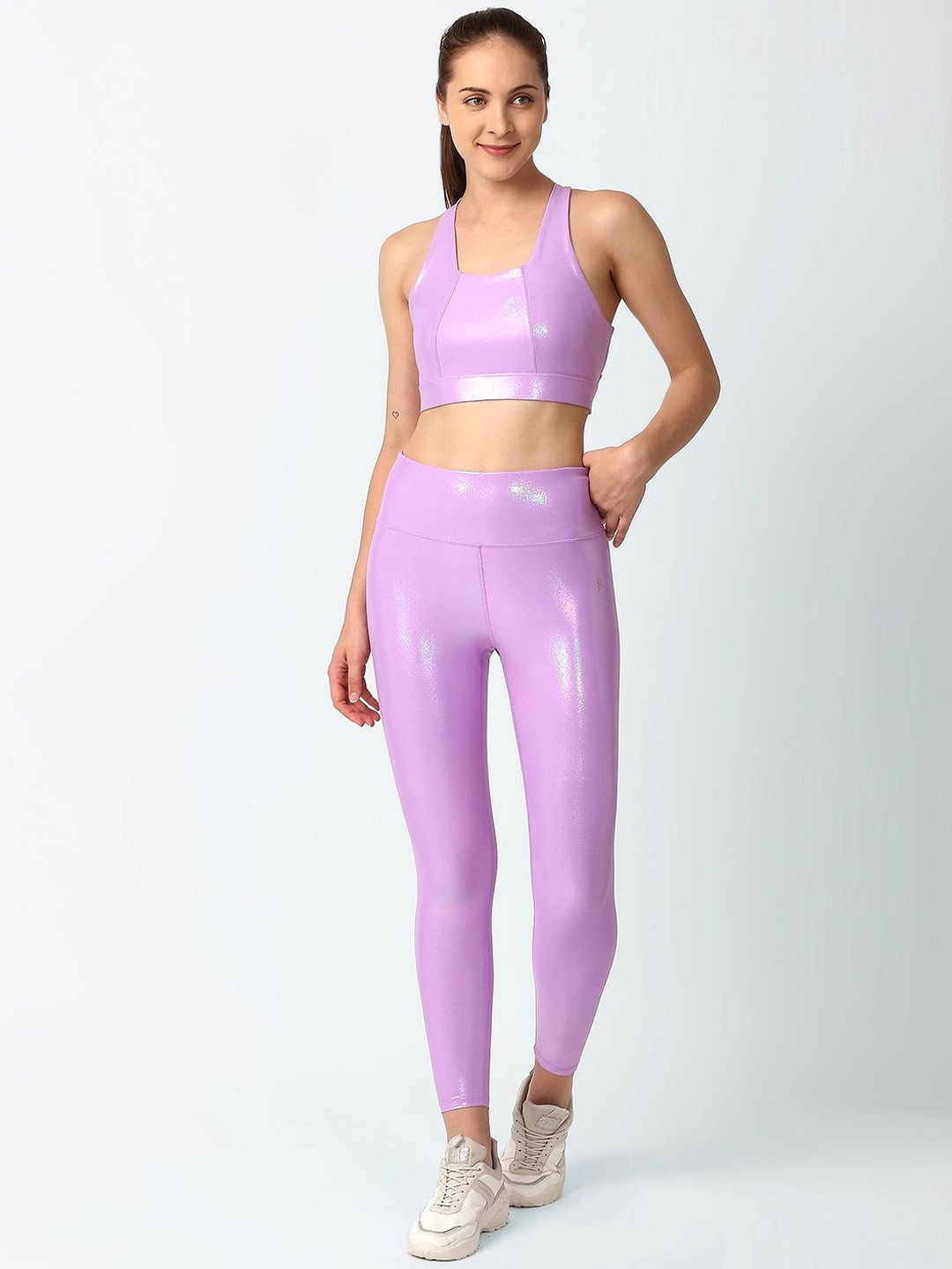 

BODD ACTIVE Women Knitted High-Waisted Tights, Purple