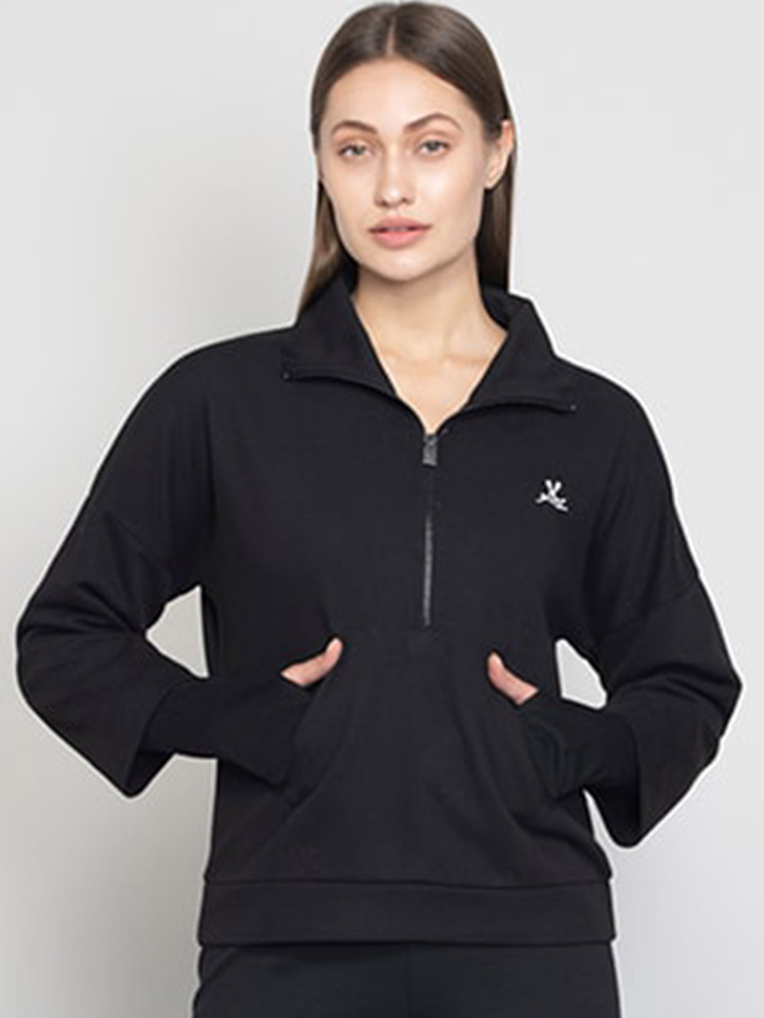 

Muvazo Women Black Sporty Jacket