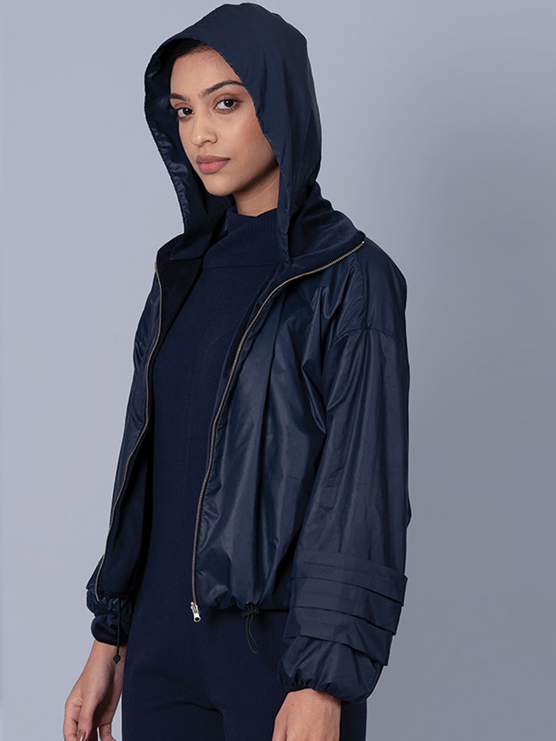 

Muvazo Hooded Reversible Sporty Jacket, Blue