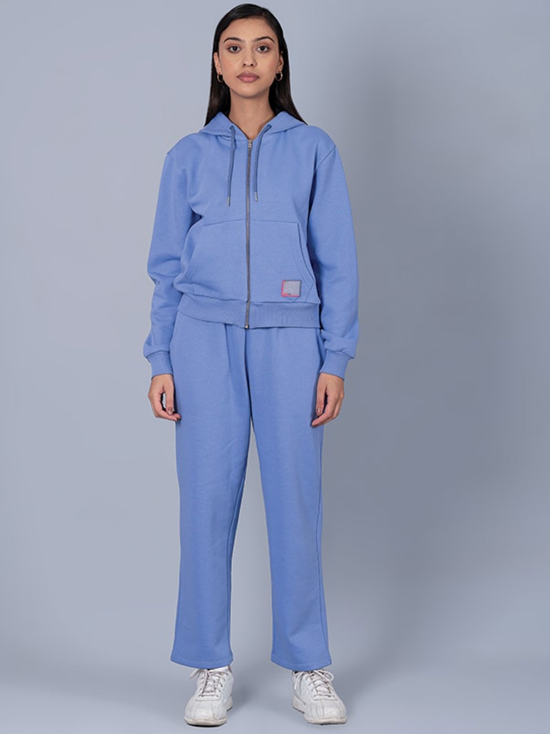 

Muvazo Hooded Fleece Bomber Jacket, Blue