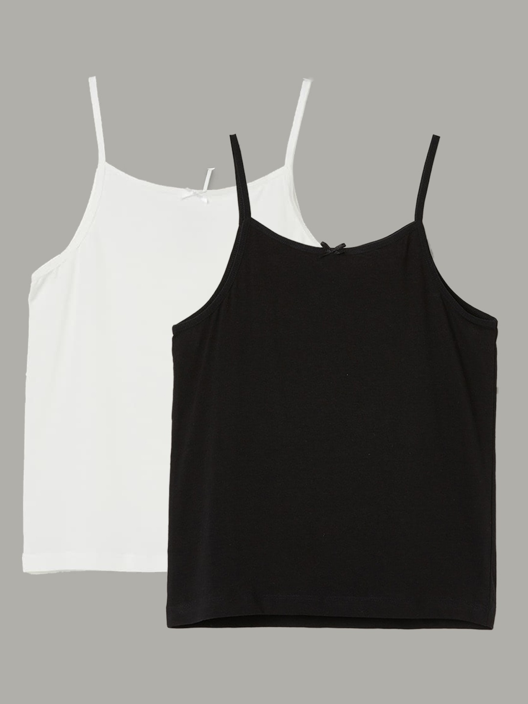 

Fame Forever by Lifestyle Girls Pack Of 2 Cotton Camisoles, Black
