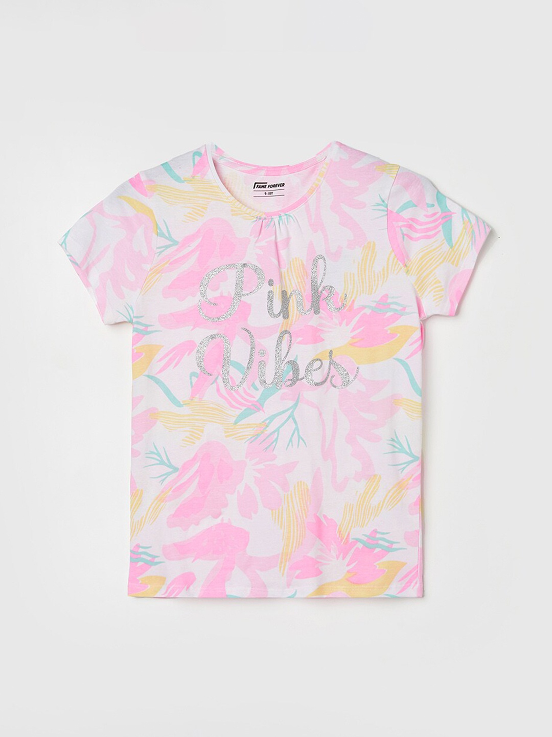 

Fame Forever by Lifestyle Girls Abstract Printed Pure Cotton T-shirt, White