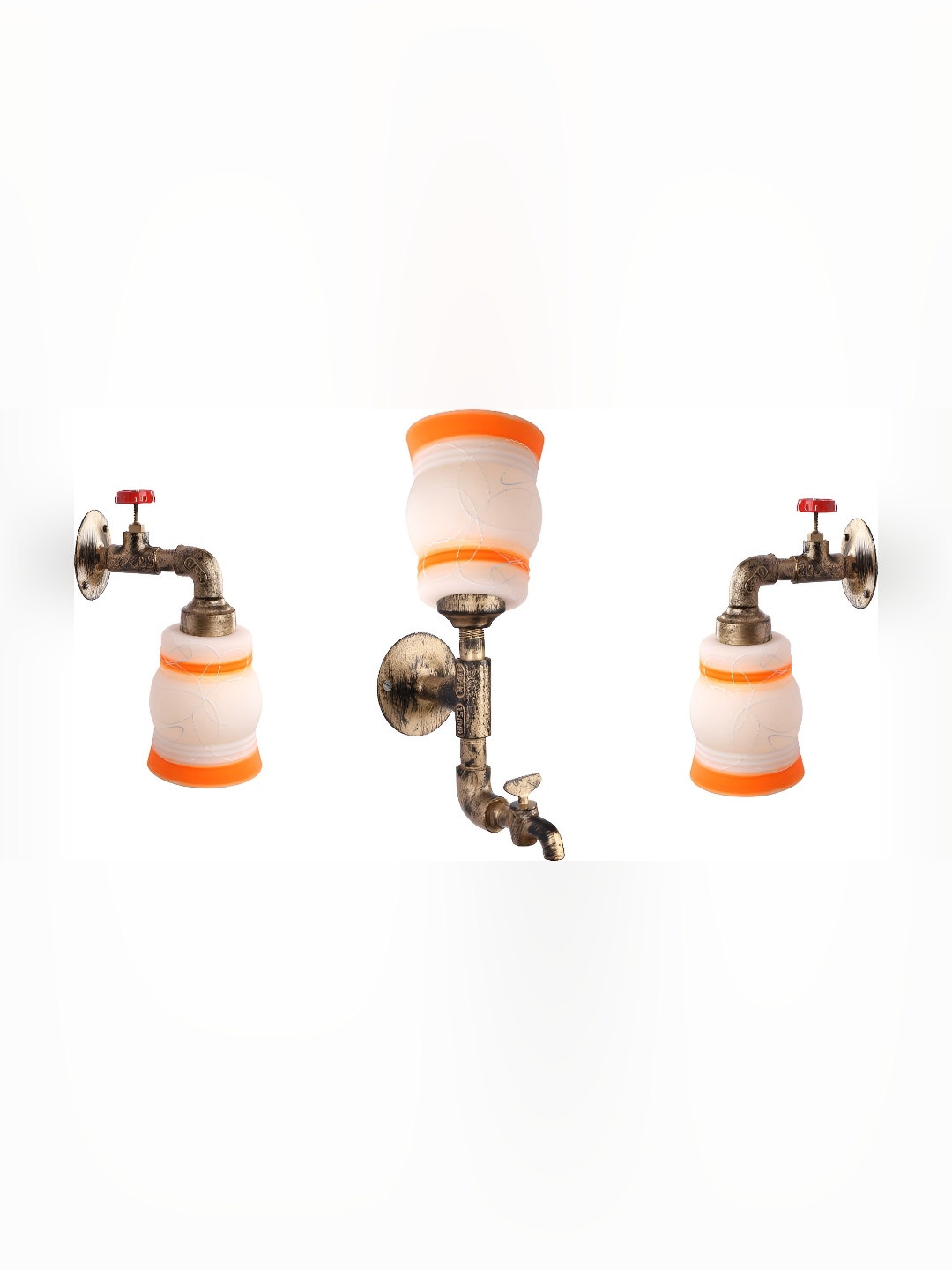 

Afast White & Orange 3 Pieces Glass Wall Lamp