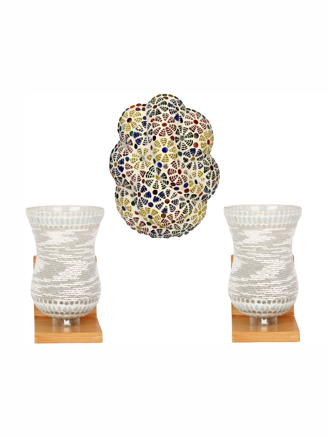 

Afast White & Grey Printed Contemporary Glass Wall Lamp