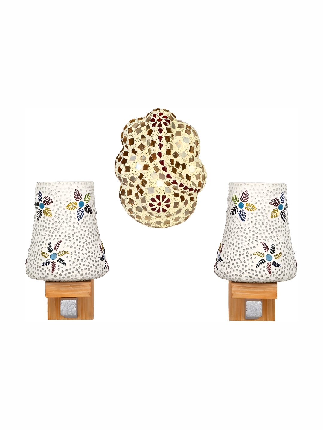 

Afast White & Green 2 Pieces Textured Glass Contemporary Wall Lamps