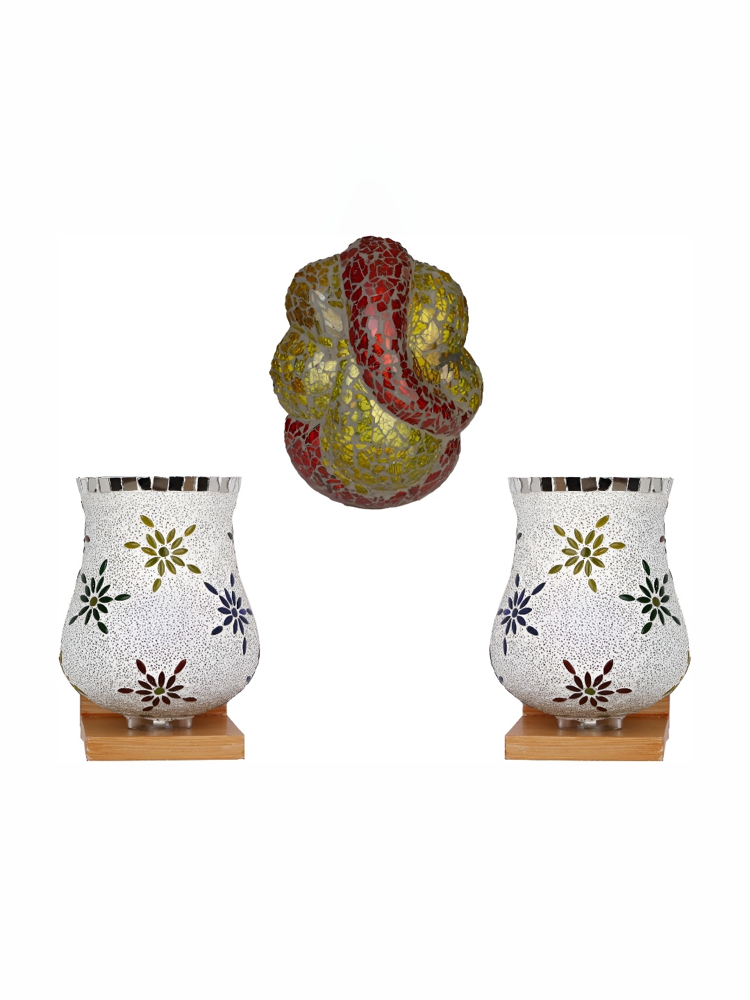 

Afast White & Yellow 3 Pieces Glass Wall Lamp