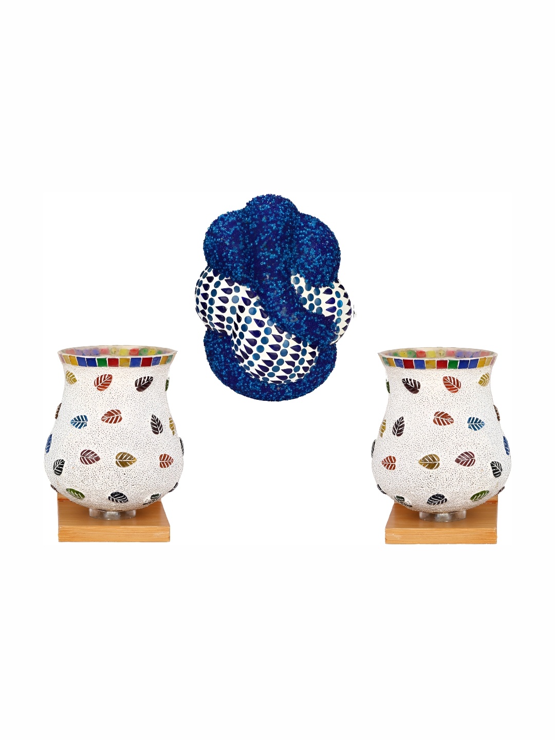 

Afast White & Blue 3 Pieces Textured Abstract Shaped Acrylic Wall Lamps