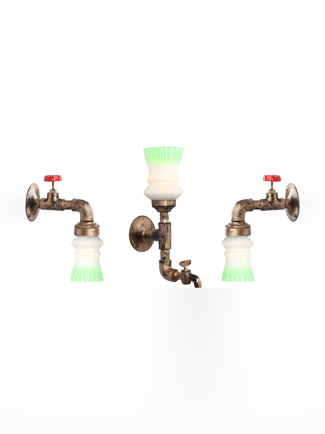 

Afast White & Green 3 Pieces Printed Contemporary Glass Wall Lamp