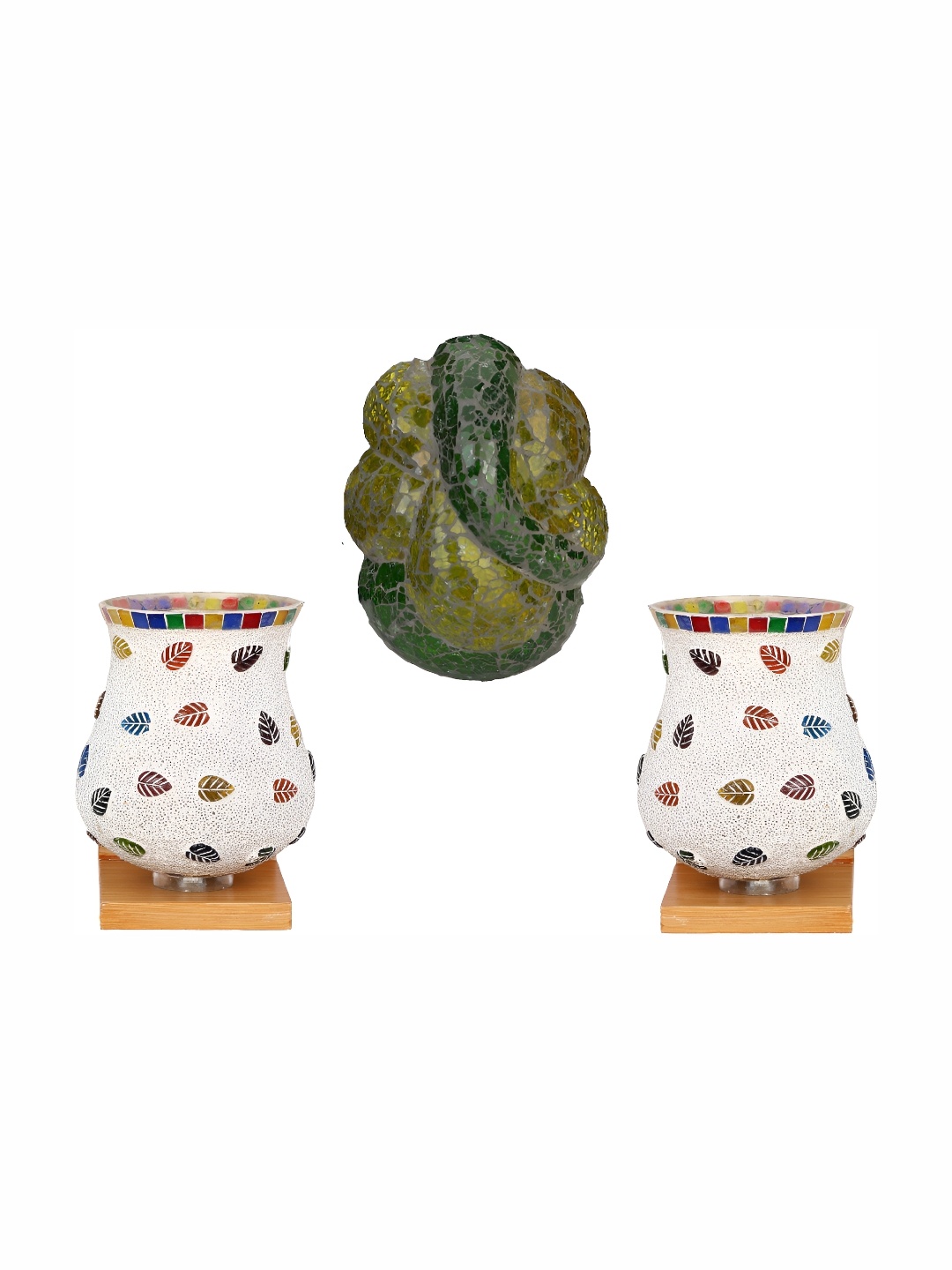 

Afast White & Green 3 Pieces Printed Contemporary Glass Wall Lamp