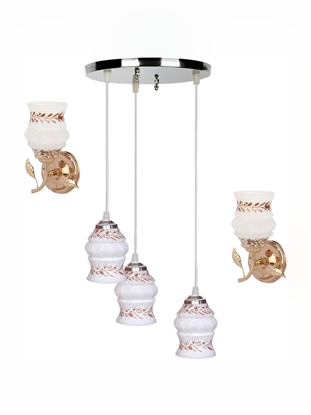 

Afast White and GoldToned 5 Pieces Glass Wall Lamps