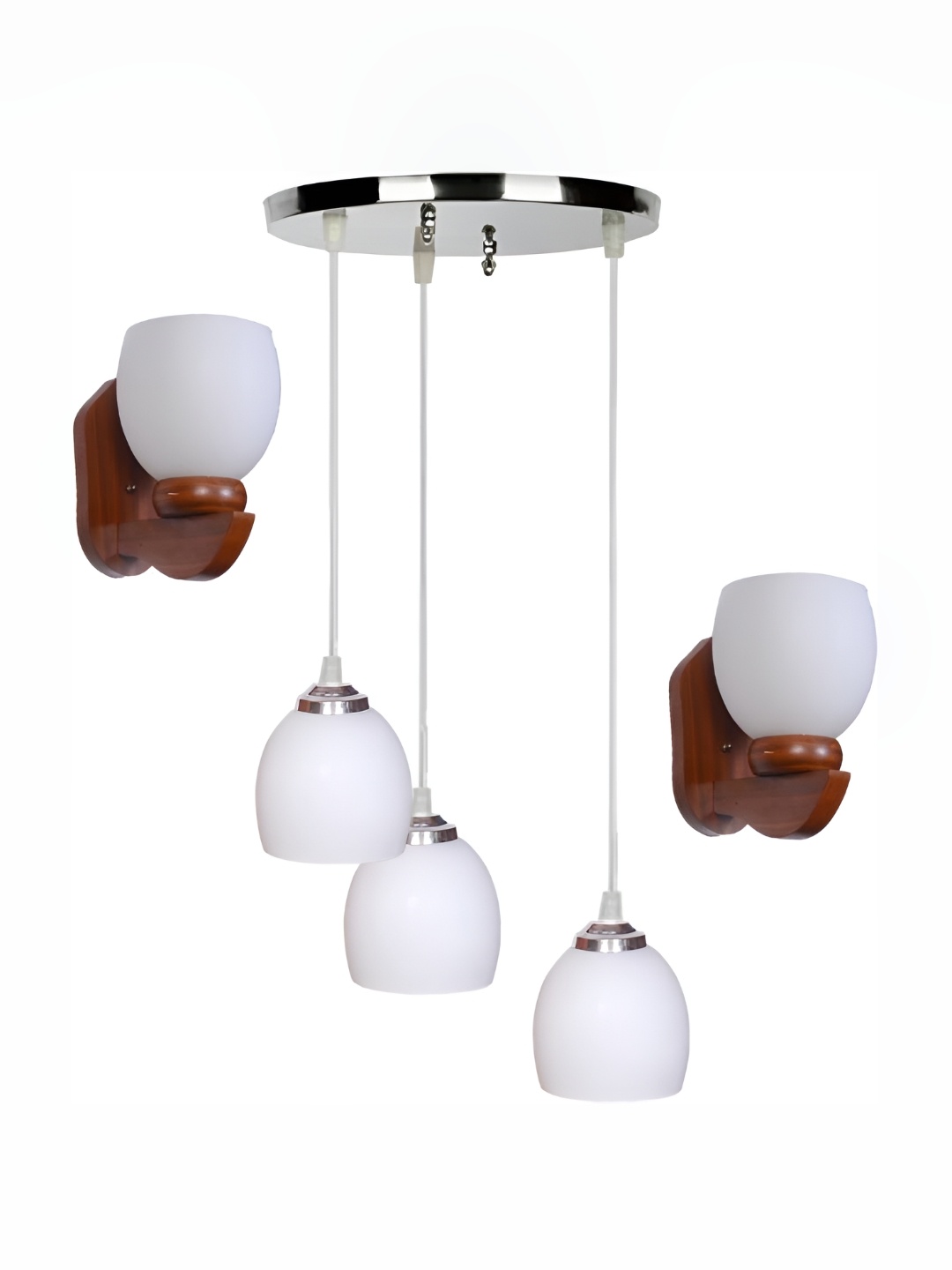 

Afast White and Brown 5 Pieces Glass Wall Lamps
