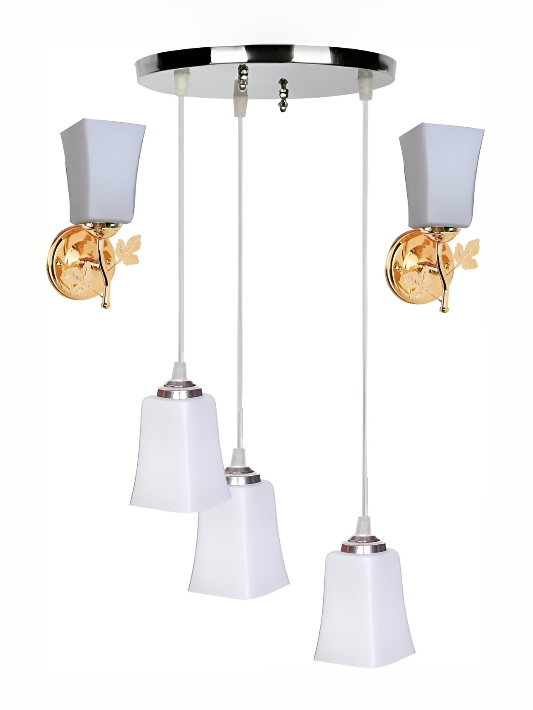 

Afast White & Gold Toned Contemporary Glass Wall Lamp & Celling Lamp
