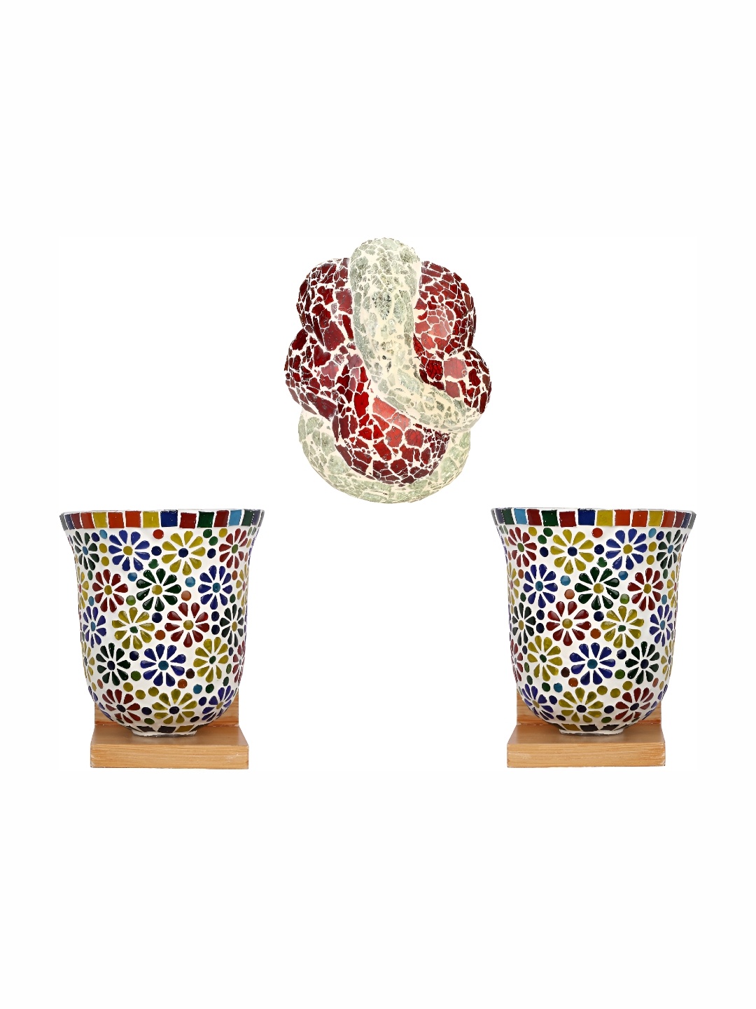 

Afast White Red 3 Pieces Glass Wall Lamp