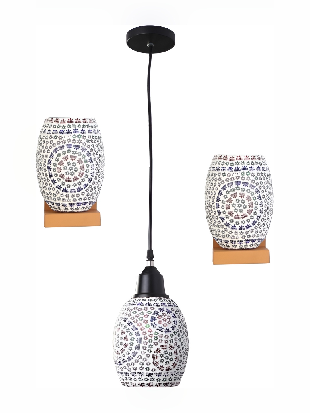 

Afast White & Blue Cylindrical Shaped Glass Wall Lamp
