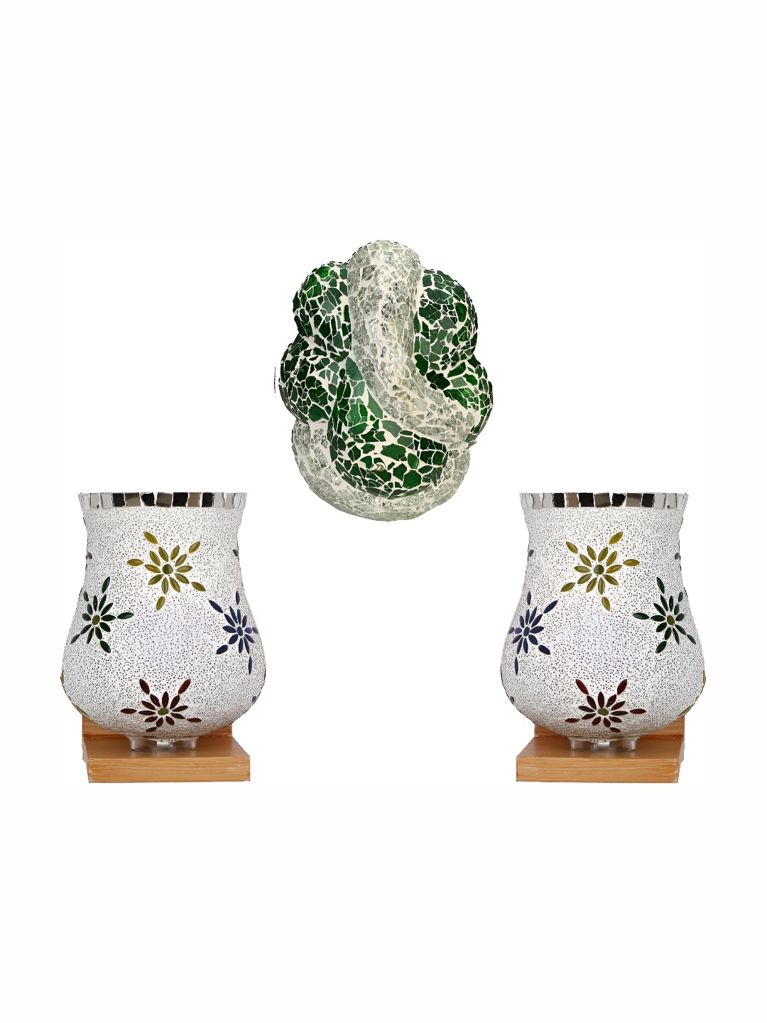 

Afast White & Green 3 Pieces Textured Cylinder Shaped Glass Wall Lamp