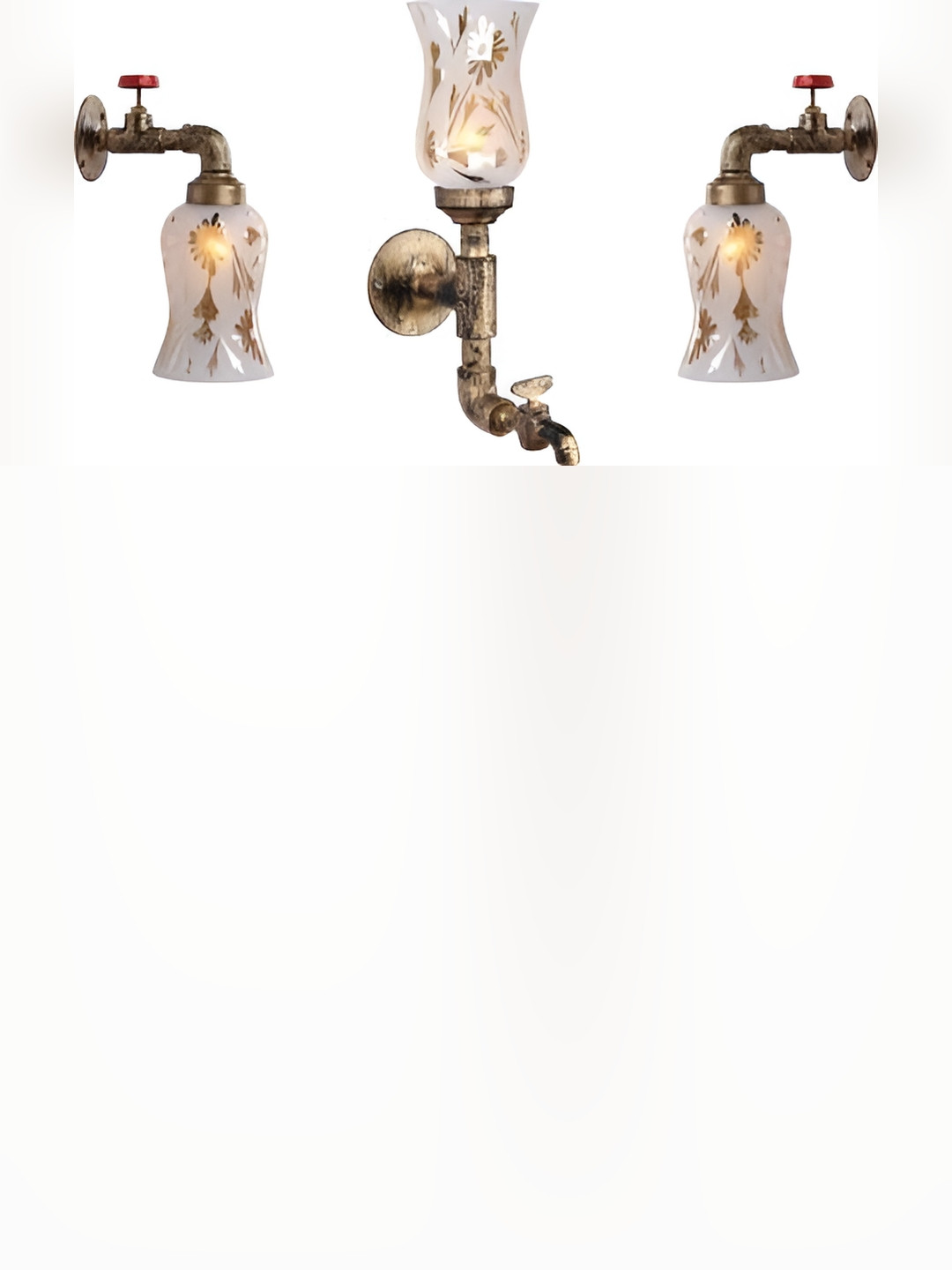 

Afast Gold Toned Printed Glass Wall Lamp