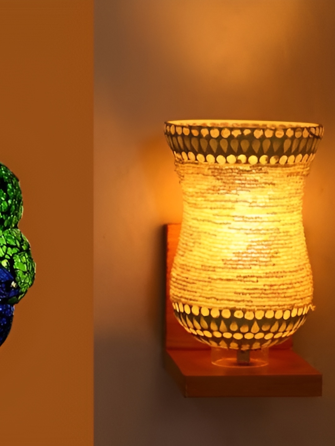 

Afast Green & Blue 3 Pieces Glass Wall Lamp
