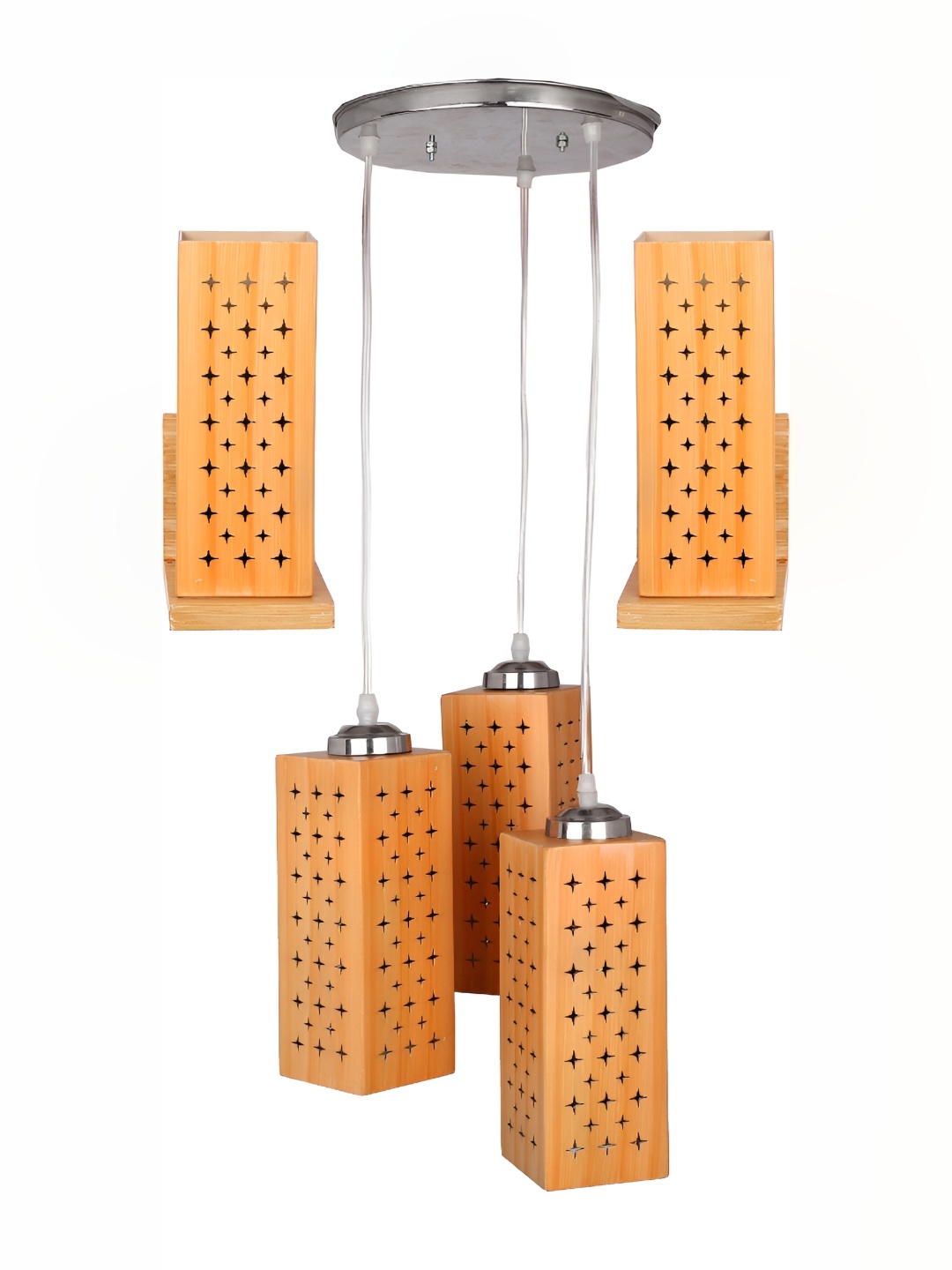 

Afast Brown & Silver toned Printed Glass Wall Lamp