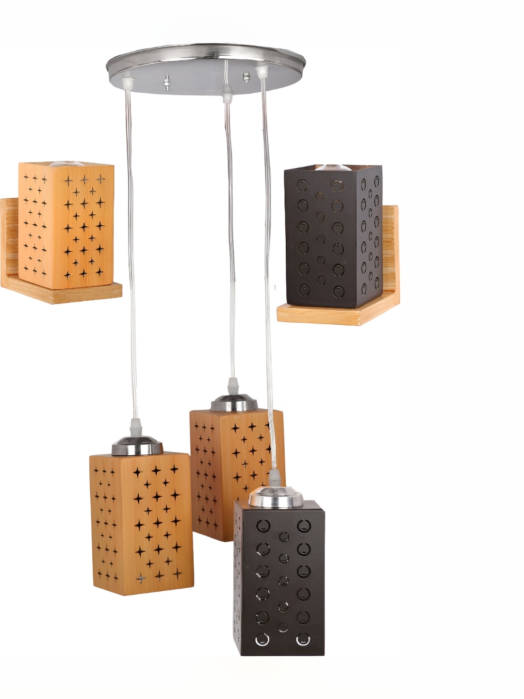 

Afast Black & Brown 3 Pieces Textured Glass Wall Lamps & Ceiling Lamps, White