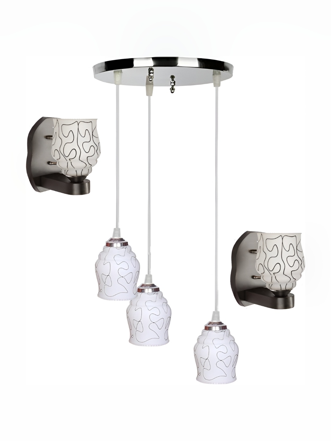 

Afast White 3 Pieces Glass Ceiling Lamp with Wall Lamp