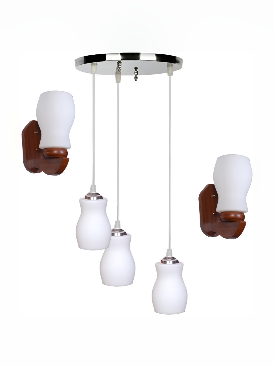

Afast White and Brown 5 Pieces Glass Wall Lamps